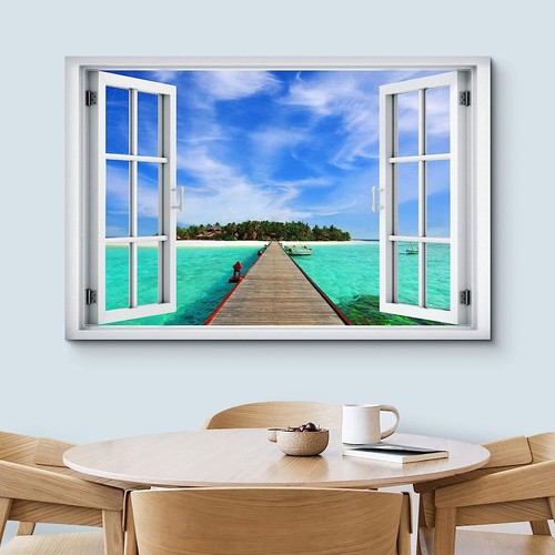 Canvas wall art window - art, |